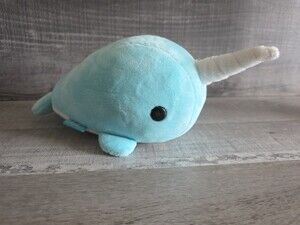 Narwahli Bellzi Narwahl Plush Stuffed Animal 12" Unicorn Teal Turquoise b193